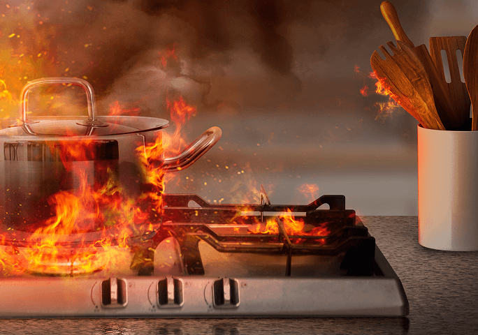 불과 가스를 많이 사용하는 주방이라 화재가 걱정돼요