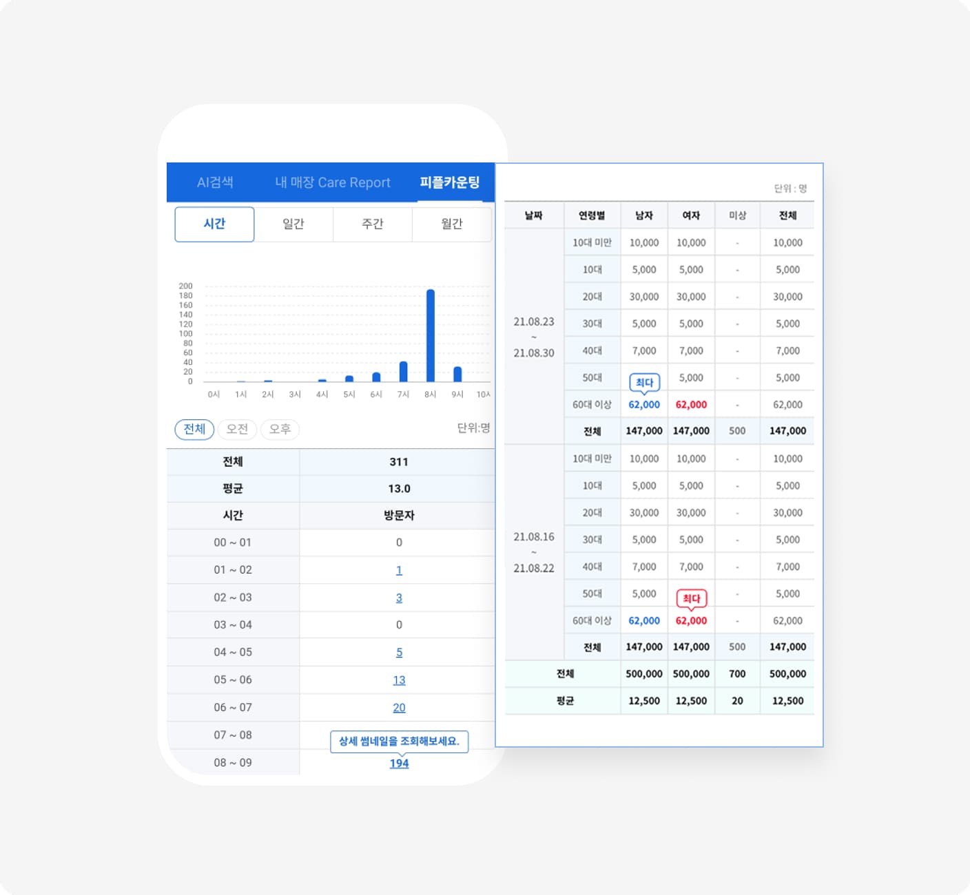 AI 기반 방문자 성별, 연령대 분석