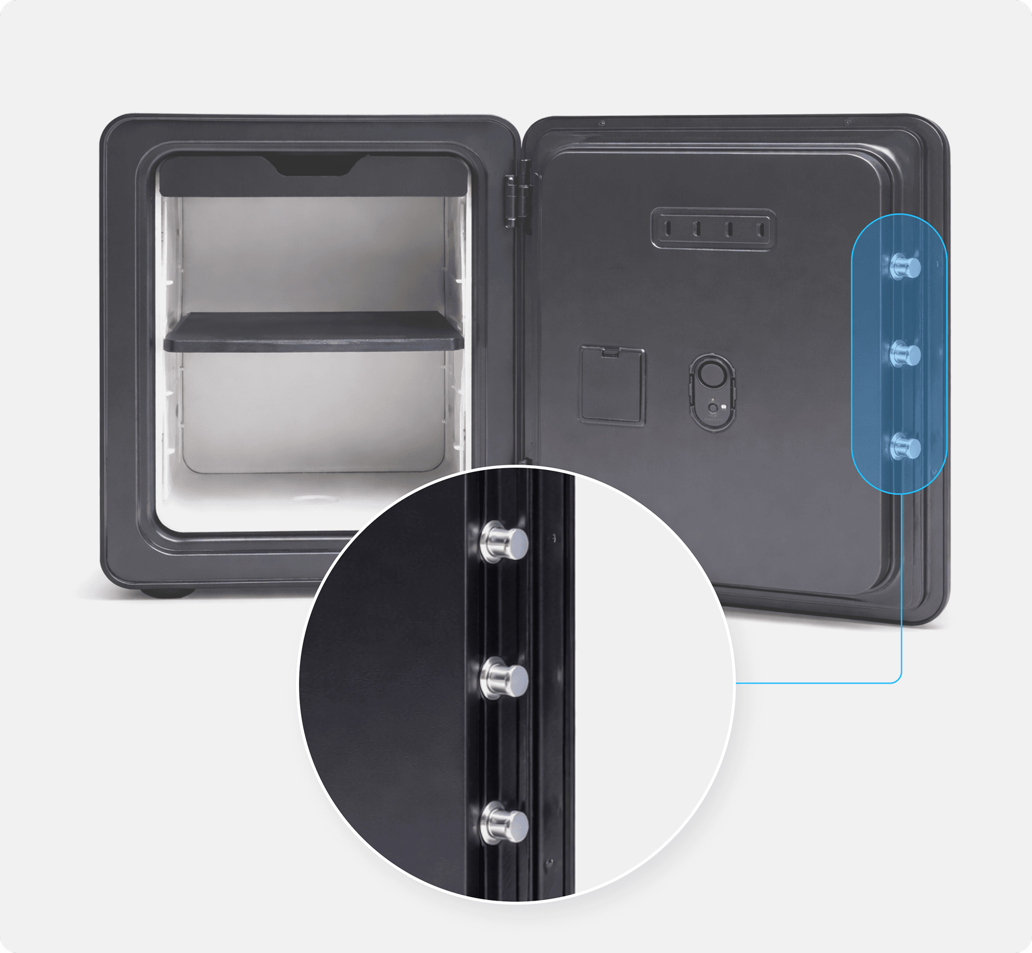 빈틈없는 빗장구조로 강제 개방 방지 